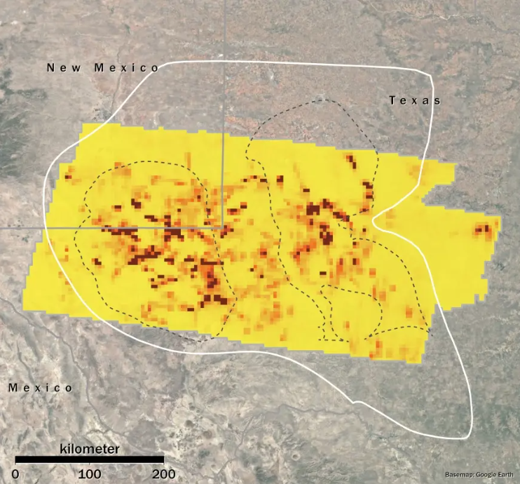 MethaneSAT data collected from 2024 to 2025 over the Delaware Sub-Basin found that operators in New Mexico emitted less than half the methane relative to production compared to Texas. Source: MethaneSAT, 2025.